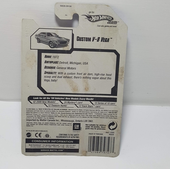 2008 Hot Wheels Custom V-8 Vega 1:64 Scale Diecast Collectable Car - Picture 5 of 6